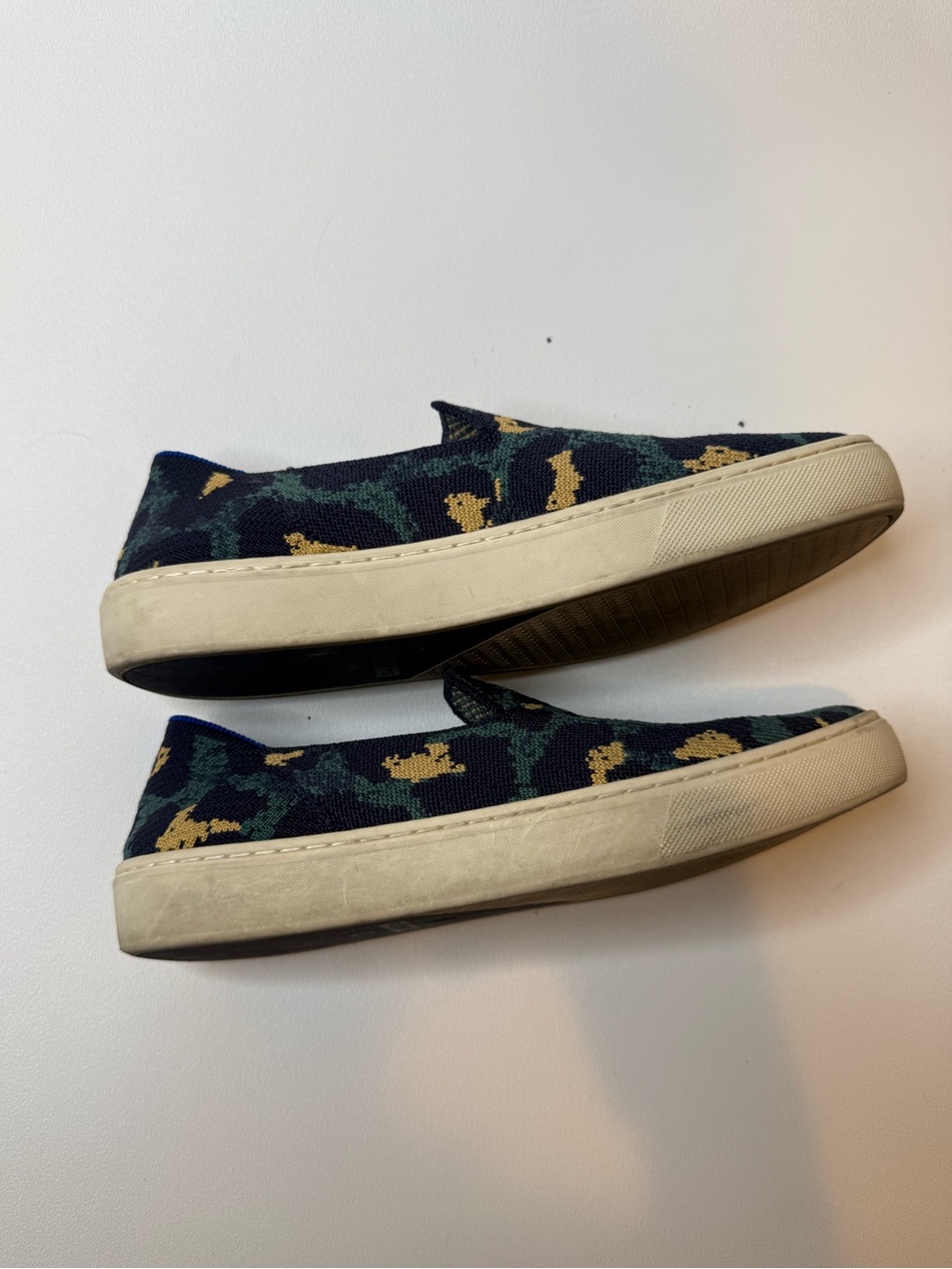 Rothy's The Original Slip-On Sneakers Blue Spot Leopard Size 7.5 - Picture 8 of 10